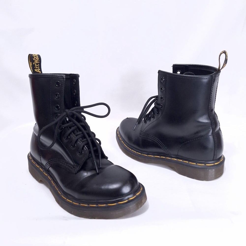 Dr Martens 1460W Smooth Leather 8-Eye Combat‎ Boots Women's 6 US Grunge Goth